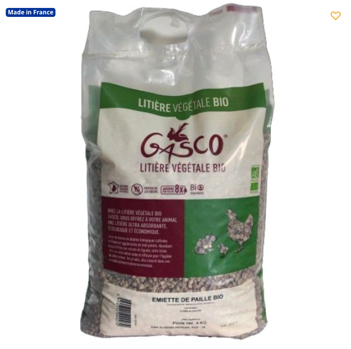 Litière Végétale poule Émietté de Paille BIO 16Kg - Gasco